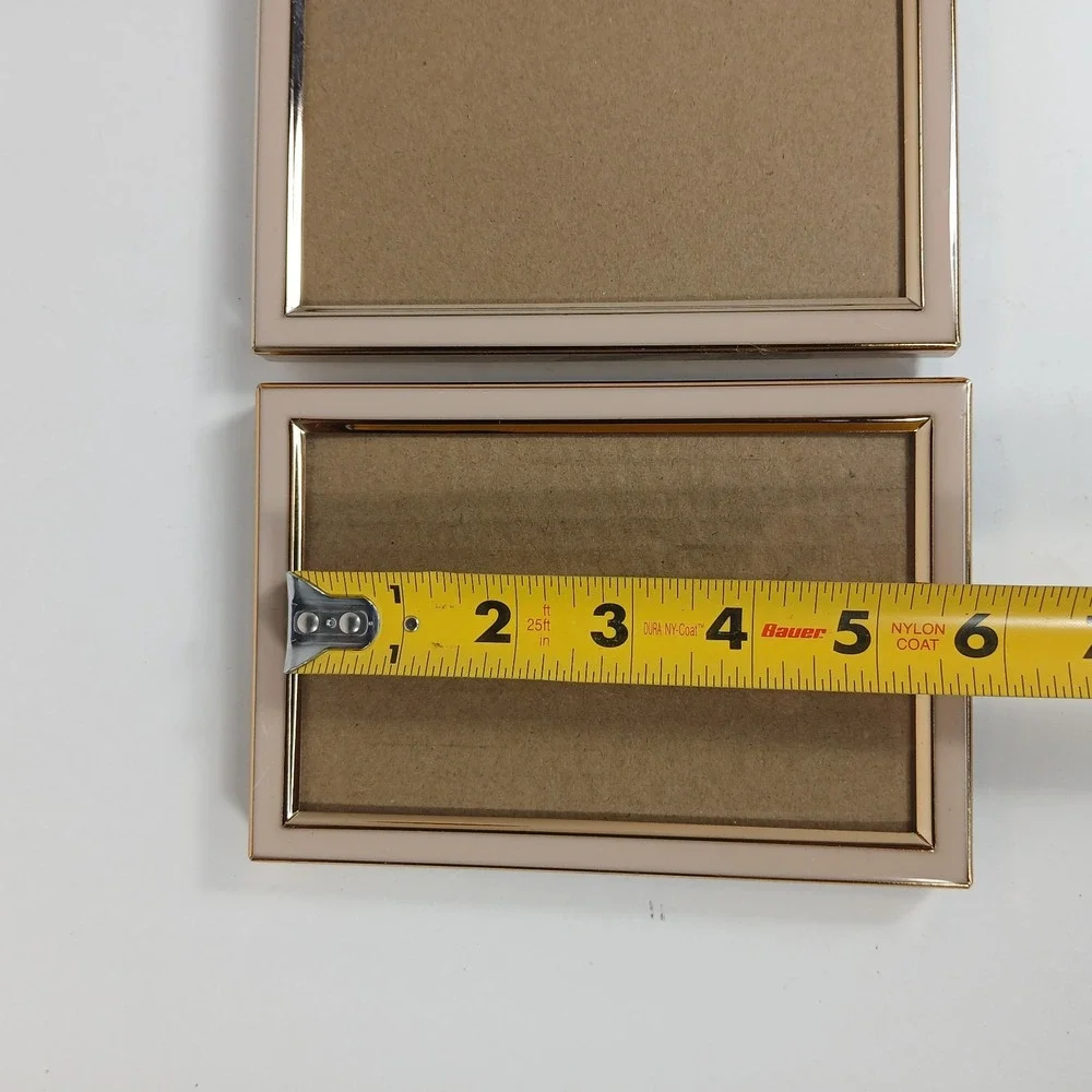 Rachel Zoe 4x6 Picture Frame Set of 2 Blush Pink Gold Trim Glass Photo Frames